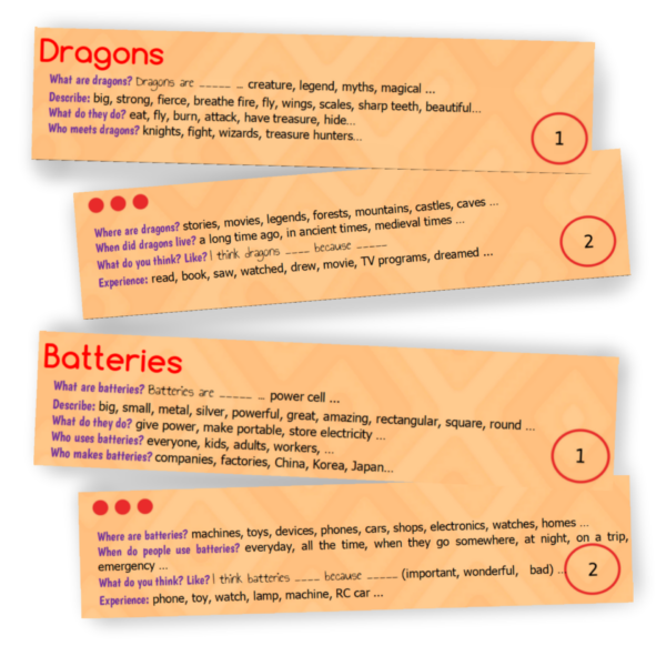 esl english writing resource - topic sticks