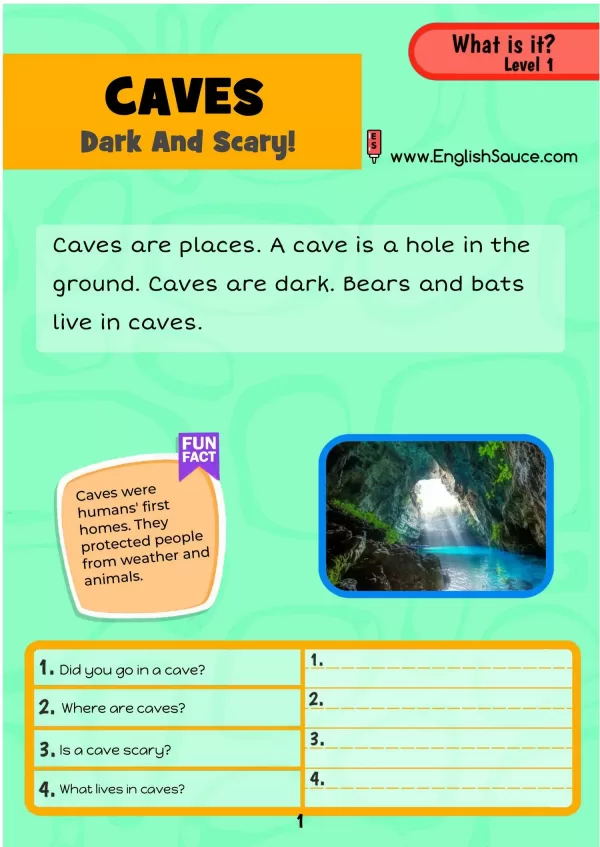 Guided reading comprehension English ESL worksheet. A science of reading aligned printable for beginner homeschool, ESL students and first grade students.