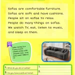 Science of Reading aligned guided reading worksheet about sofas for basics ESL and 1st grade students.
