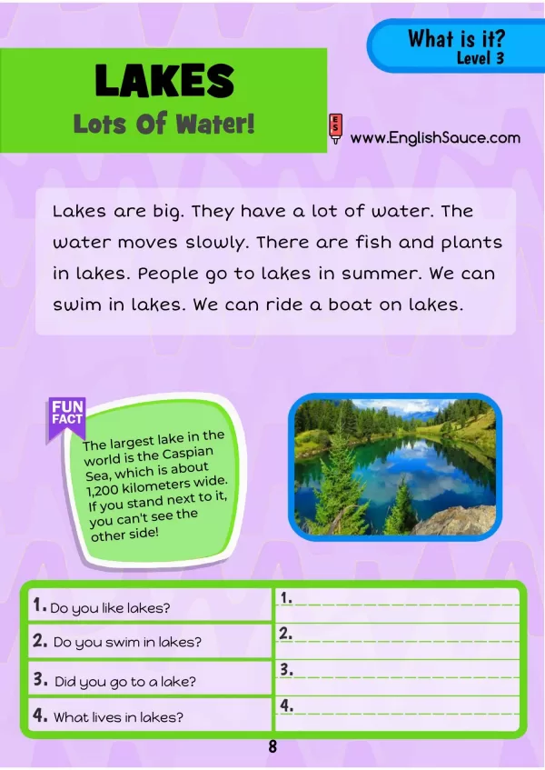 Guided reading comprehension English ESL worksheet. A science of reading aligned printable for A2 homeschool, ESL students and first/second grade students.