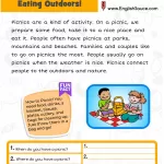 Guided reading comprehension English ESL worksheet. A science of reading aligned printable for A2 homeschool, ESL students and second/third grade students.