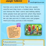 Science of Reading aligned guided reading worksheet about parrots for basics ESL and 2nd-third grade students.