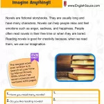 Science of Reading aligned guided reading worksheet about novels for intermediate ESL and 3rd-4th grade students.