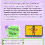 Science of Reading aligned guided reading worksheet about habits for intermediate ESL and 4th-5th grade students.