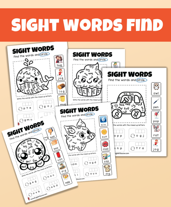 Sight Words Worksheet Book